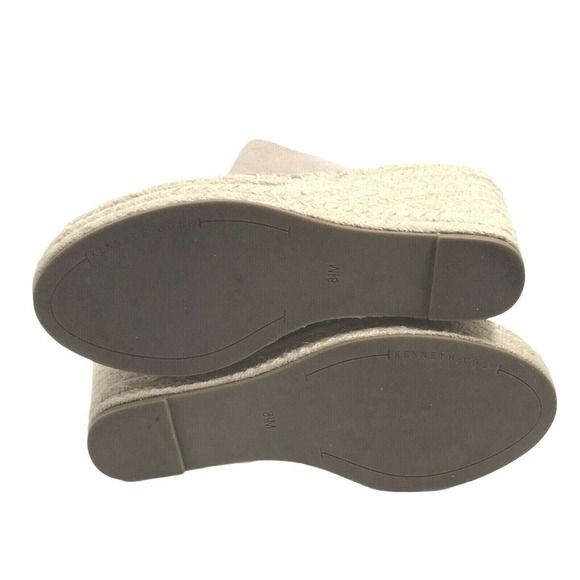 Kenneth Cole Wedge Shoes Womens 8.5 Odette Cream Suede Espadrille Sandals - Picture 6 of 10